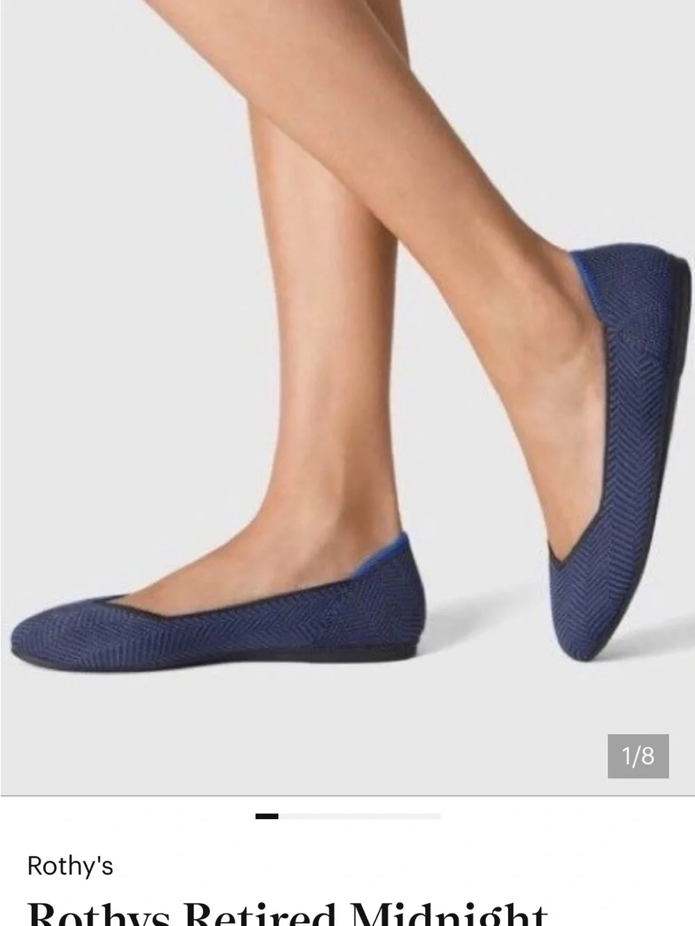 Rothy's Navy Knit Ballet Flats Size 11